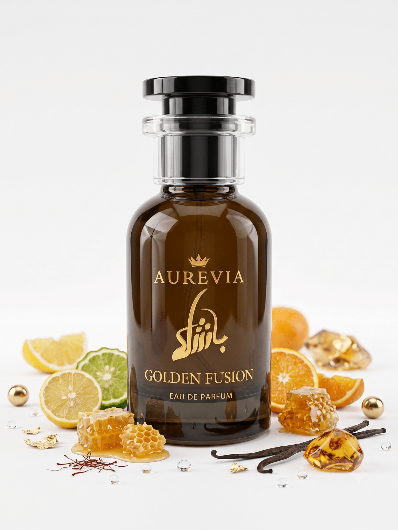 Aurevia Golden Fusion luxurious warm amber fragrance